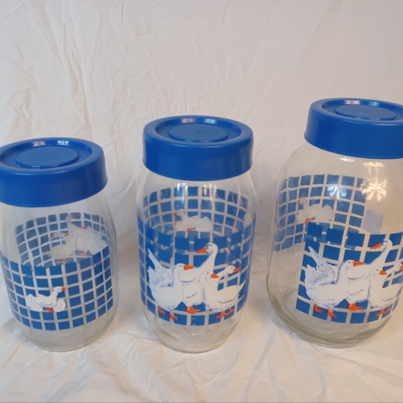 Carlton Glass Kitchen Set Of Vintage Carlton Glass Containers Made